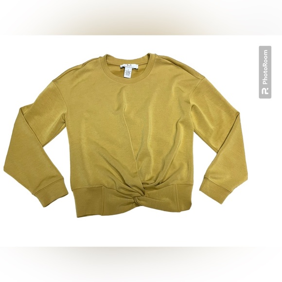 Magaschoni Tops - Magaschoni Twist Front Sweatshirt, Size XS, Golden Yellow Athleisure Comfycore
